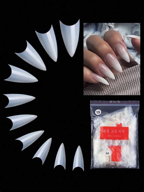 Upgrade Your Look 500pcs Clear False Natural Nails With Stiletto For