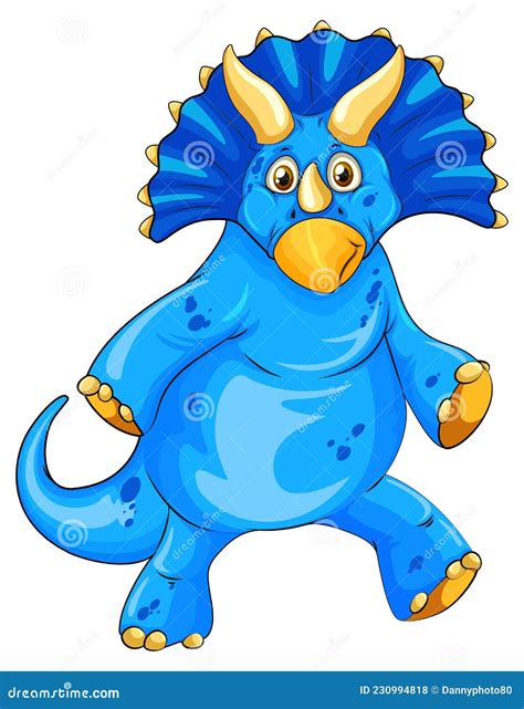 A Triceratops Dinosaur Cartoon Character Stock Vector Illustration Of Character Extinct