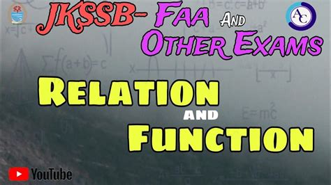 Relation And Function Mcqs Cum Revision Jkssb Faa Jkssb Youtube