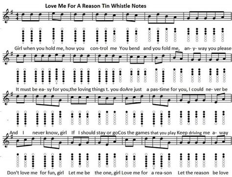 Boyzone Tin Whistle Notes-Love Me For A Reason - Irish folk songs