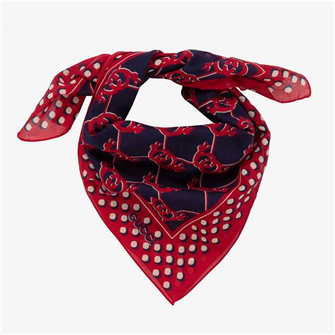 Gucci - Blue & Red Snails GG Scarf (59cm) | Childrensalon