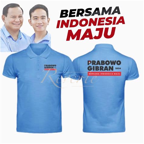 Jual Polo Shirt Kaos Kampanye Logo Bersama Indonesia Maju Prabowo