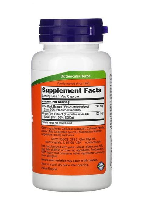 Now Foods Pine Bark Extract Mg Veg Capsules