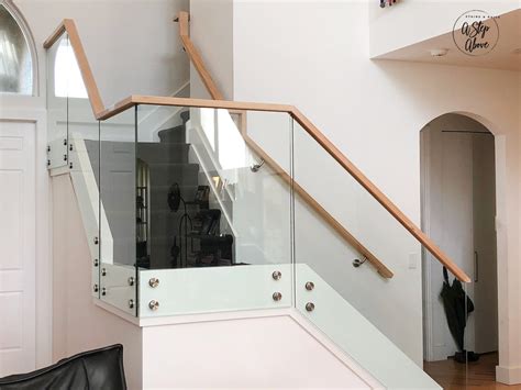 Glass Railings with Wood Handrail — A Step Above Stairs and Rails