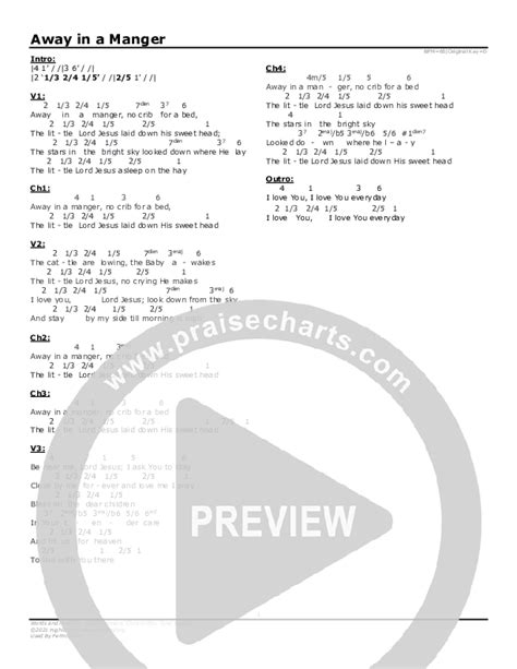 Away In a Manger Chords PDF (Highlands Worship) - PraiseCharts