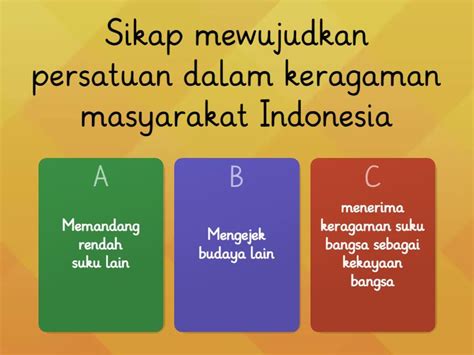 Harmoni Keberagaman Masyarakat Indonesia Quiz