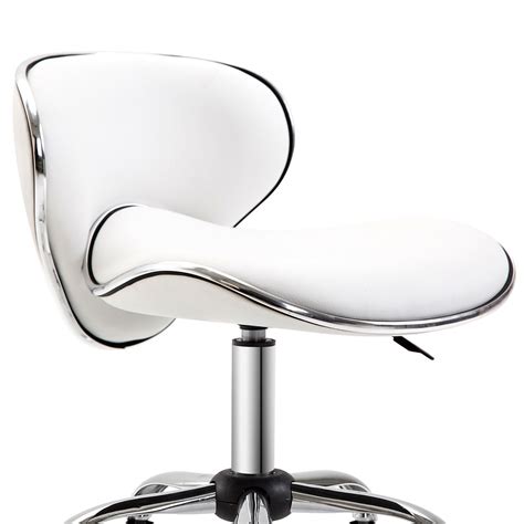 Ergonomic Executive Office Chair Computer Armless PU Wheels 360 Swivel White | eBay