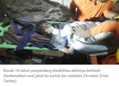 Bocah Tahun Jatuh Di Sumur Bor Sedalam Meter Berhasil Diselamatkan