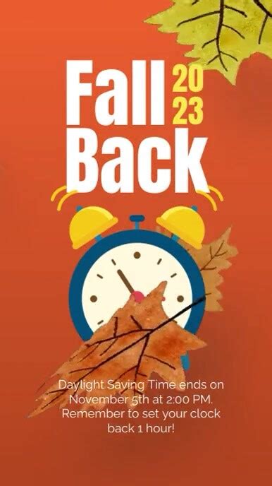 Copy Of Daylight Saving Time 2023 Fall Back Story Postermywall