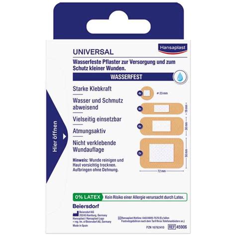 Hansaplast Universal Pflasterstrips Wasserfest St Bei Aponeo Kaufen