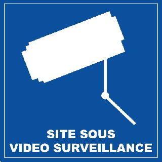 Autocollant site sous vidéo surveillance 2 autocollants d information