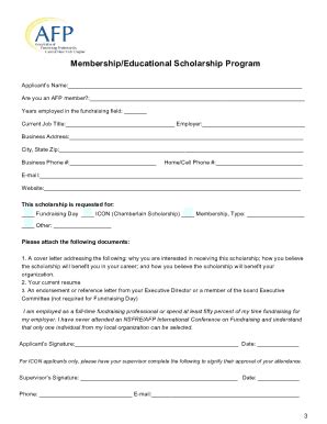 Fillable Online Afp Cny Scholarship Application Form Fax Email Print