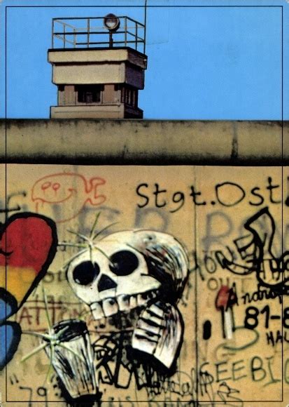 Ansichtskarte Postkarte Berlin Mitte Kochstraße Mauer mit Graffity