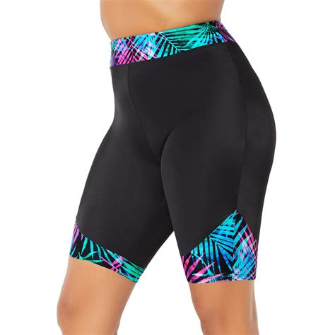 Swimsuitsforall Swimsuits For All Womens Plus Size Chlorine Resistant Printed Swim Bike Short