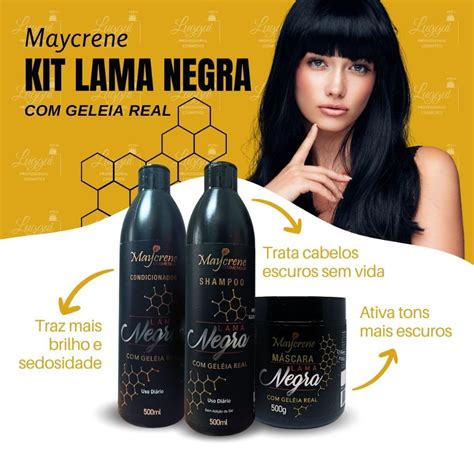 Kit Lama Negra GELEIA REAL Matizador Para Cabelos Pretos E Realce