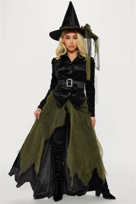 Midnight Coven Witch 4 Piece Costume Set - Black/combo | Fashion Nova, Costumes | Fashion Nova