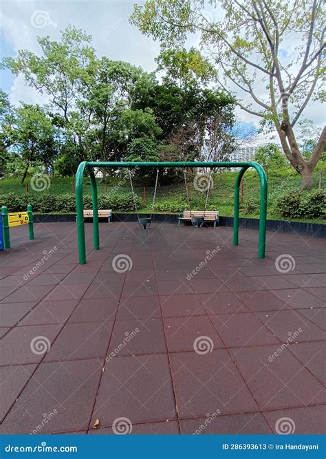 Swings in the Children S Playground Stock Image - Image of leisure, summer: 286393613