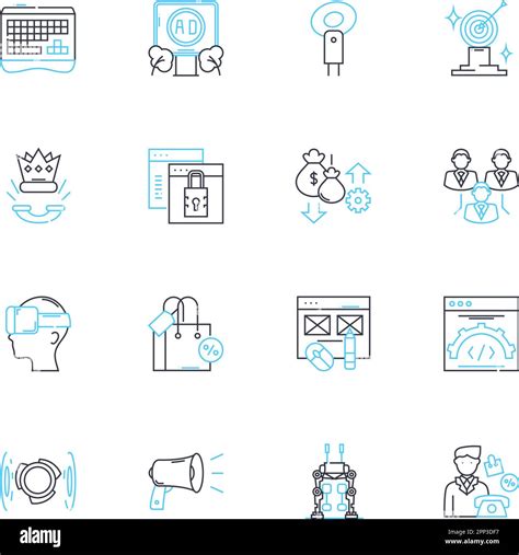 Communication Outreach Linear Icons Set Nerking Engagement Promotion