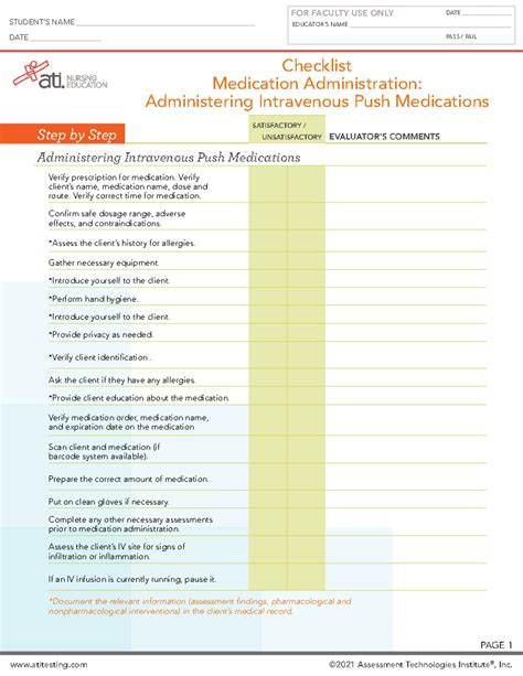 Ati Medication Administration Administering Intravenous Push