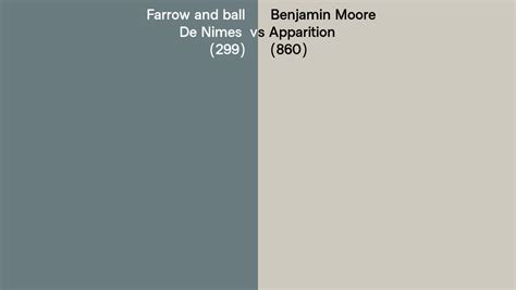 Farrow And Ball De Nimes 299 Vs Benjamin Moore Apparition 860 Side