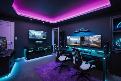 Premium Photo | Customizable RGB Lighting Showcase Gaming Room Ambiance