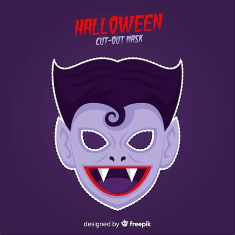 Creepy halloween mask with flat design Vector | Free Download