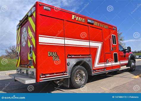 Red Ambulance and `Fire and Rescue` Vehicle Editorial Photography - Image of dial, medical ...