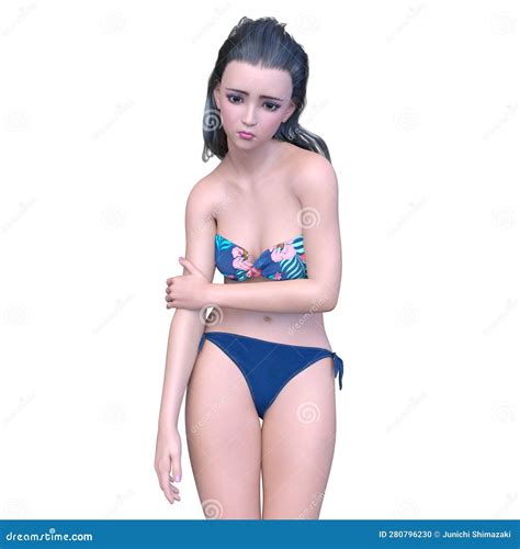 3D Rendering Of A Woman In Bikini Stock Illustration Illustration Of Idol Model 280796230