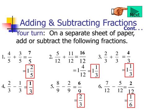 Ppt Fractions Addition And Subtraction Powerpoint Presentation Id