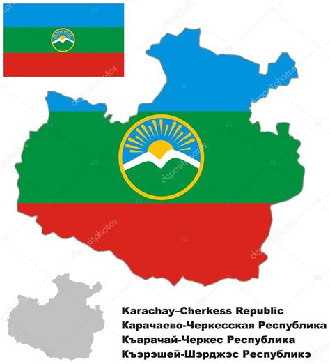 mapa esquematico de karachay cherkessia  bandera
