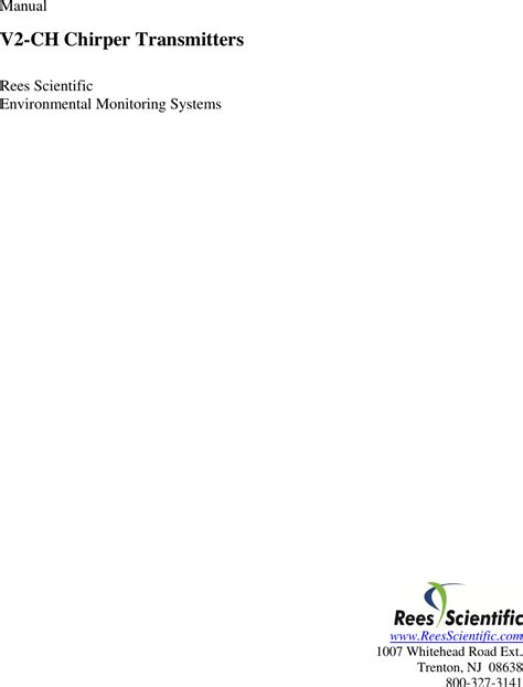 Rees Scientific User Manual