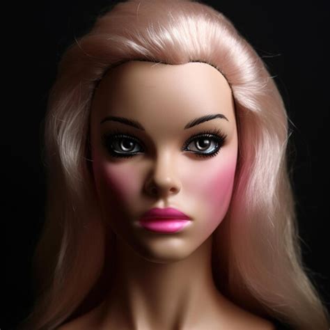 Premium AI Image A Doll With Pink Lipstick And Pink Lipstick