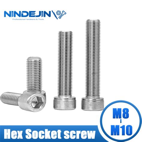 NINDEJIN Hex Socket Cap Head Screw 304 Stainless Steel Hexagon Allen