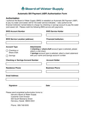 Fillable Online Automatic Bill Payment Abp Authorization Form