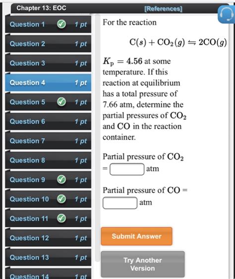 Solved Chapter 13 EOC References For The Reaction Question Chegg