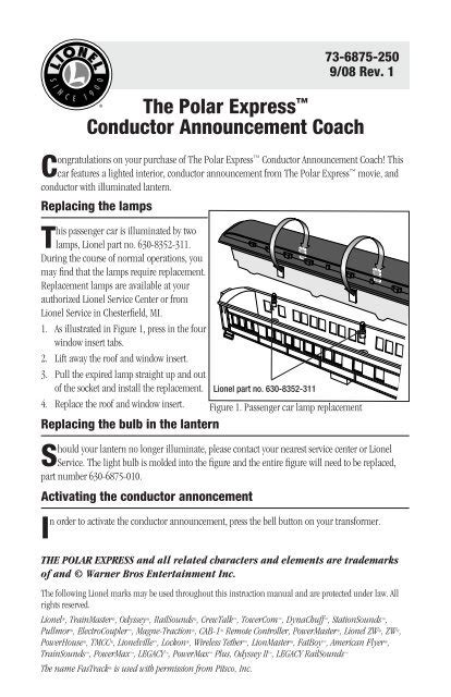 The Polar Expressâ ¢ Conductor Announcement Coach - Lionel