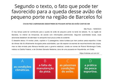 Quiz Interpretação De Texto - Interpretação de texto 8 - Quiz