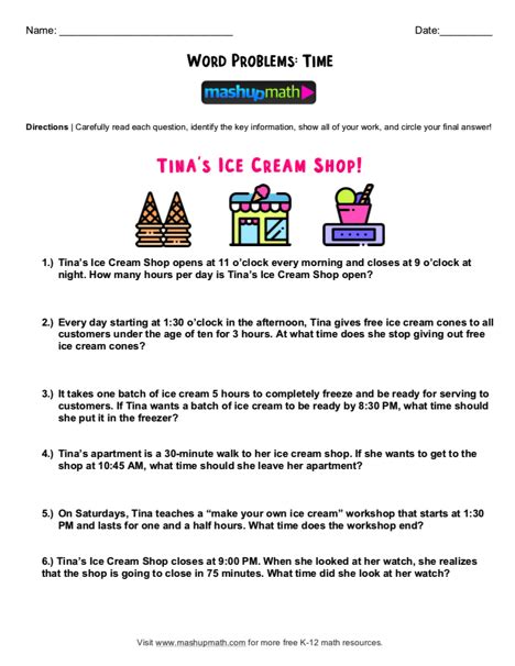 Free 2nd Grade Math Word Problem Worksheets — Mashup Math Worksheets Library