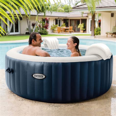 Intex PureSpa Plus 6 Person Inflatable Round Hot Tub Set With 170 AirJets Blue Reviews Wayfair