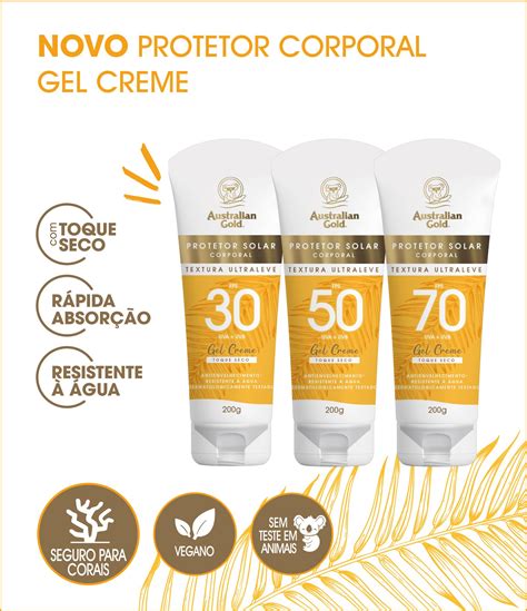 Protetor Solar Corporal Gel Creme Fps Australian Gold G