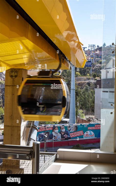 Gondola station, yellow line, Mi Teleferico, La Paz, Bolivia, South ...