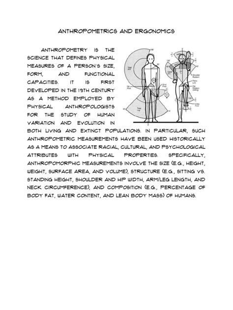 Anthropometrics and Ergonomics | PDF