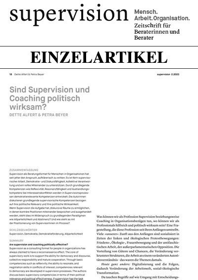 Sind Supervision Und Coaching Politisch Wirksam Pdf E Book