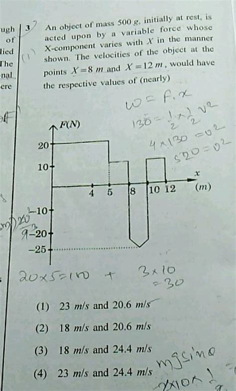 Ugh Of Lied The Nal An Object Of Mass G Initially Rest Is