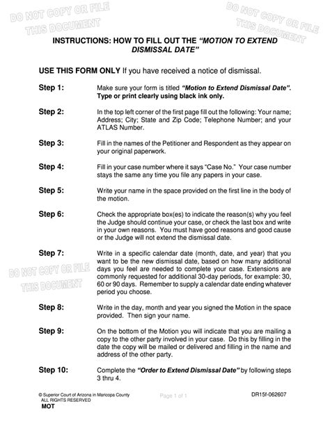 Motion Extend Dismissal Date Fill Out Sign Online DocHub