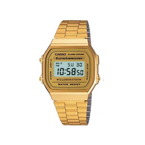 Casio Illuminator Mens Watch Stainless Steel Gold Band A168wg 9wdf