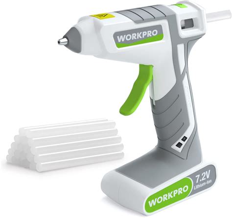 Amazon WORKPRO 7 2V Cordless Hot Melt Glue Gun Rechargeable Fast Preheating Glue Gun Kit