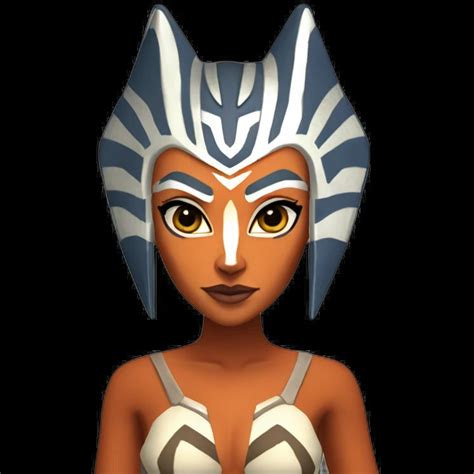 Sexy Ahsoka Tano Portrait Front Facing Bikini Small Horns Clone Wars Season 7 Emoji AI