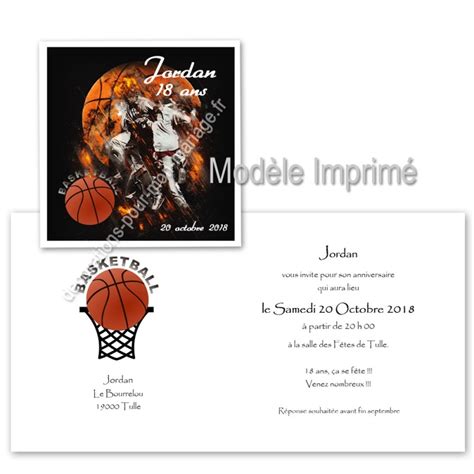 Faire Part Invitation Anniversaire Sur Le Basket