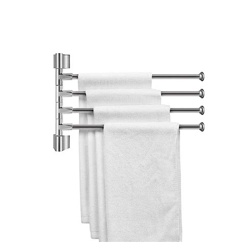 Plantex Stainless Steel Arm Bathroom Swing Hanger Towel Rack Towel